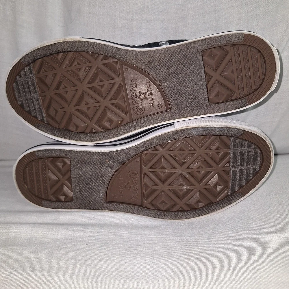 Black Canvas Low Top Converse‎ All Star Shoes Boy Girl Youth Chuck Taylor US 2.5